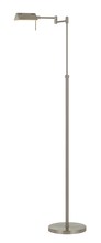  BO-2844FL-1-BS - Clemson Metal LED 10W, 780 Lumen, 3K Pharmacy Swing Arm Adjustable Floor Lamp With Dimmer Switch