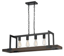  FX-3586-4 - 60W X 4 Antonio Wood Chandelier (Edison Bulbs Not included)