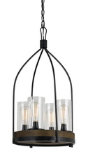  FX-3614-4 - 60W X 4 Chardon Metal/Wood Fixture(Edison Bulbs Not included)