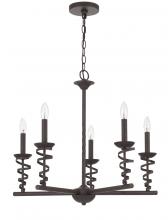  FX-3746-5 - 60W x 5 Forbach metal chandelier (Edison Bulbs are included)