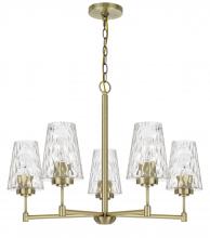  FX-3749-5 - 60W x 5 Crestwood metal chandelier with textured glass shades