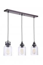  53693-FBDT - Foxwood 3 Light Pendant in Flat Black/Dark Teak