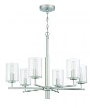  55626-SN - Hailie 6 Light Chandelier in Satin Nickel