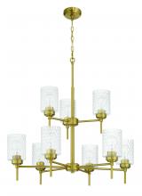  60529-SB - Claire 9 Light Chandelier in Satin Brass