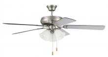  DCF52BNK5C3W - 52" Decorator's Choice 3 Light in Brushed Polished Nickel w/ Brushed Nickel/Walnut Blades