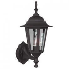  Z150-TB - Straight Glass Cast 1 Light Small Outdoor Wall Lantern in Textured Black