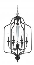  26736-MBS - Boulevard 6 Light Foyer in Mocha Bronze/Silver Accents