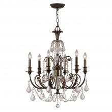  5116-EB-CL-MWP - Regis 6 Light Hand Cut Crystal English Bronze Chandelier