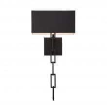  8682-MK-WH - Brian Patrick Flynn Alston 2 Light Matte Black + White Sconce