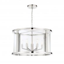  DEV-B8066-PN - Libby Langdon Devon 6 Light Polished Nickel Lantern Chandelier