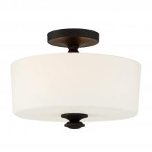  TRA-A3302-BF - Travis 2 Light Black Forged Semi Flush Mount