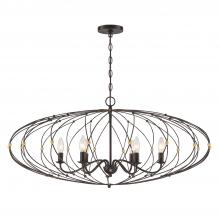  ZUC-A9036-EB-GA - Zucca 6 Light English Bronze + Antique Gold Chandelier