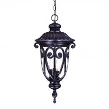  2126MM - Naples Collection Hanging Lantern 3-Light Outdoor Marbleized Mahogany Light Fixture