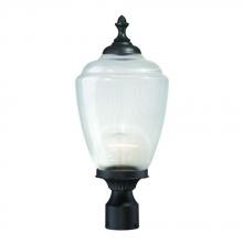  5367BK/CL - Acorn Collection Post-Mount 1-Light Outdoor Matte Black Light Fixture