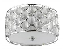  IN51087PN - Isabella Indoor 3-Light Flushmount w/Crystal In Polished Nickel