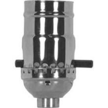  80/1023 - On-Off Push Thru Socket; 1/8 IPS; 3 Piece Stamped Solid Brass; Polished Nickel Finish; 660W; 250V