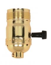  90/1411 - On-Off Turn Knob Socket With Removable Knob; 1/8 IPS; Aluminum; Brite Gilt Finish; 250W; 250V; Uno