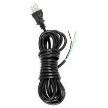  90/2243 - 15 Foot 18/3 SVT 105C Heavy Duty Cord Set; Black Finish; 50 Carton; 3 Prong Molded Plug; Stripped