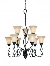  1222-34 - Nine Light Olde World Iron Up Chandelier