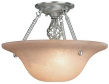  1965-09 - Two Light Satin Nickel Bowl Semi-Flush Mount