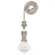  1000500 - Prismatic Acrylic Diamond Finial/Pull Chain Brushed Nickel Finish