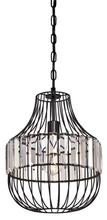  6106300 - Pendant Matte Black Finish Crystal Prism Cage Shade