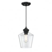  6132600 - Mini Pendant Matte Black Finish Clear Glass