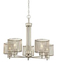  6327500 - 5 Light Chandelier Brushed Nickel Finish Mesh Shades