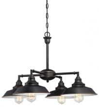  6343300 - 4 Light Chandelier/Semi-Flush Oil Rubbed Bronze Finish with Highlights