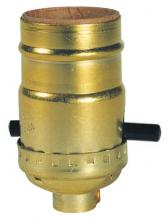  7041000 - On/Off Push-Through Socket with Set Screw Brass Finish