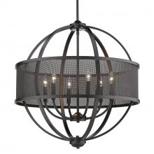  3167-6 BLK-BLK - Colson BLK 6 Light Chandelier (with Matte Black shade) in Matte Black