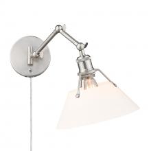  3306-A1W PW-OP - Orwell PW 1 Light Articulating Wall Sconce in Pewter with Opal Glass