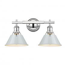  3306-BA2 CH-DB - Orwell CH 2 Light Bath Vanity in Chrome with Dusky Blue shades