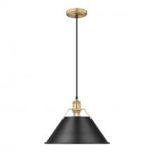  3306-L BCB-BLK - Orwell BCB Large Pendant - 14" in Brushed Champagne Bronze with Matte Black shade