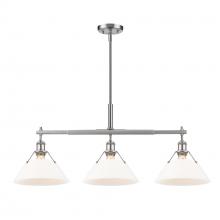  3306-LP PW-OP - Orwell PW 3 Light Linear Pendant in Pewter with Opal Glass