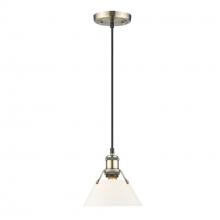  3306-S AB-OP - Orwell AB Small Pendant - 7" in Aged Brass with Opal Glass