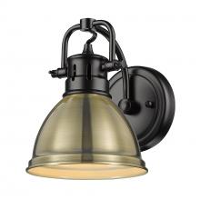  3602-BA1 BLK-AB - Duncan 1 Light Bath Vanity in Matte Black with a Aged Brass Shade