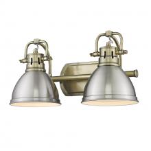  3602-BA2 AB-PW - Duncan 2 Light Bath Vanity in Aged Brass with Pewter Shades