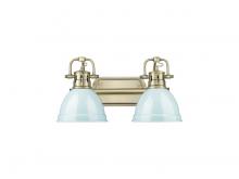  3602-BA2 AB-SF - Duncan 2-Light Bath Vanity in Aged Brass with Seafoam