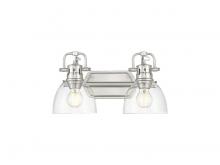  3602-BA2 PW-CLR - Duncan 2-Light Bath Vanity in Pewter with Clear Glass