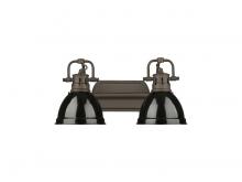  3602-BA2 RBZ-BK - Duncan 2-Light Bath Vanity in Rubbed Bronze with Black