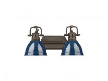  3602-BA2 RBZ-NVY - Duncan 2-Light Bath Vanity in Rubbed Bronze with Matte Navy