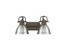  3602-BA2 RBZ-PW - Duncan 2-Light Bath Vanity in Rubbed Bronze with Pewter