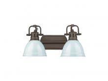  3602-BA2 RBZ-SF - Duncan 2-Light Bath Vanity in Rubbed Bronze with Seafoam