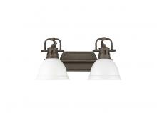  3602-BA2 RBZ-WHT - Duncan 2-Light Bath Vanity in Rubbed Bronze with Matte White