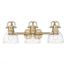  3602-BA3 BCB-CLR - Duncan BCB 3 Light Bath Vanity in Brushed Champagne Bronze with Clear Glass Shade