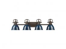  3602-BA4 RBZ-NVY - Duncan 4-Light Bath Vanity in Rubbed Bronze with Matte Navy