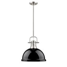  3604-L PW-BK - Duncan 1 Light Pendant with Rod