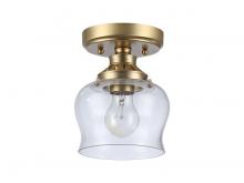  3610-SF BCB-CLR - Daphne 1-Light Semi-Flush in Brushed Champagne Bronze with Clear Glass