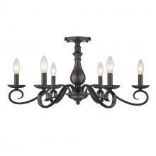  3712-6SF RBZ - Larrick 6 Light Semi-Flush - Large in Rubbed Bronze